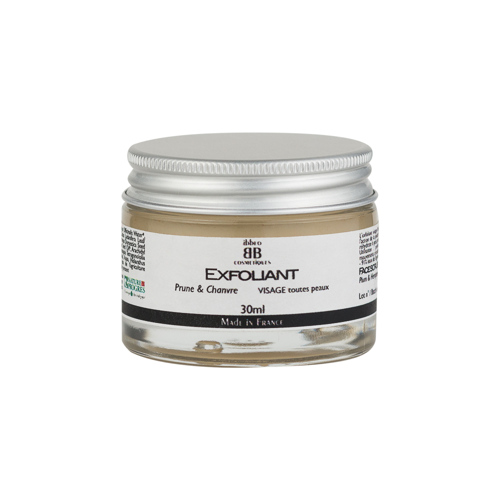 exfoliant prune et chanvre