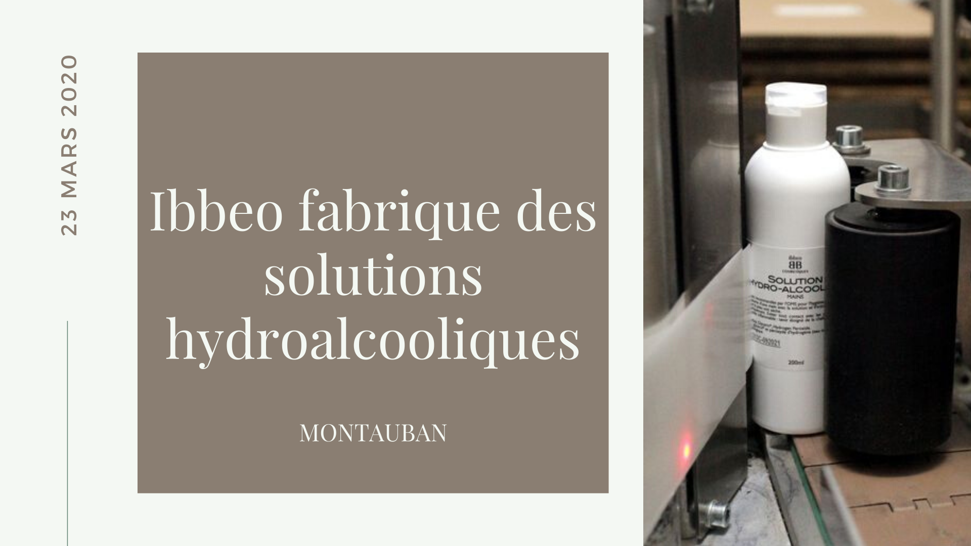 ibbeo fabrique des solutions hydroalcoolique